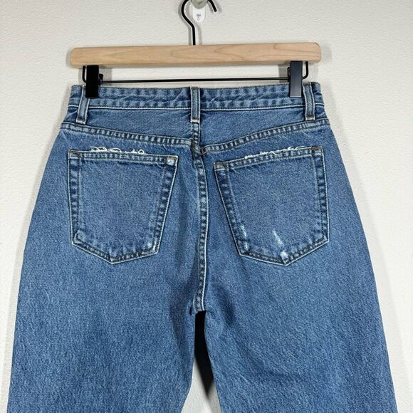 Reformation Mid Crop Flare Jeans Button Fly Baltic Wash Size 27 Petite - Picture 6 of 8